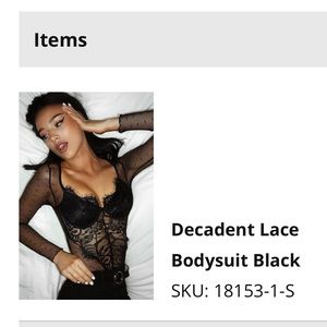 White Fox boutique black lace bodysuit